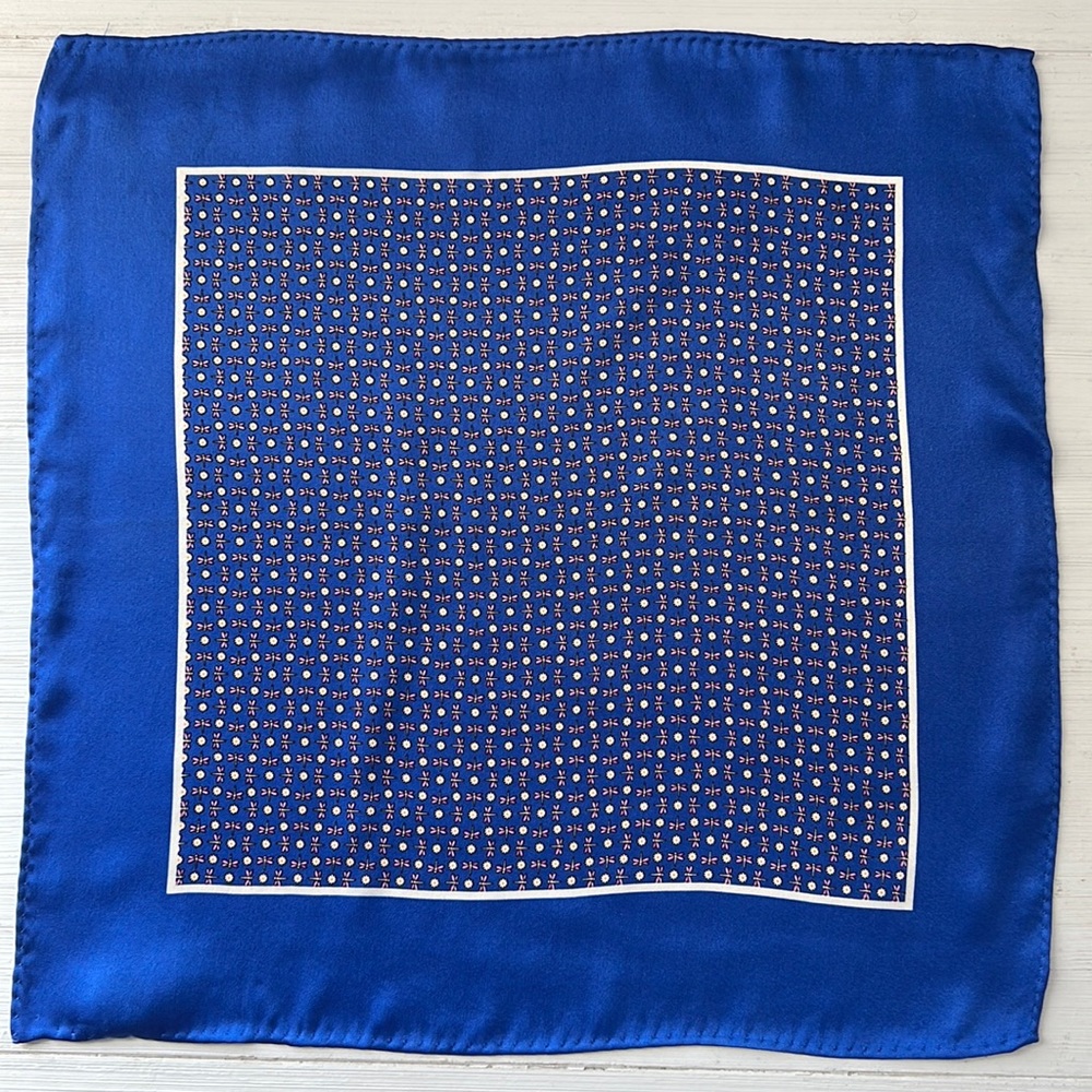 Silk navy pocket square